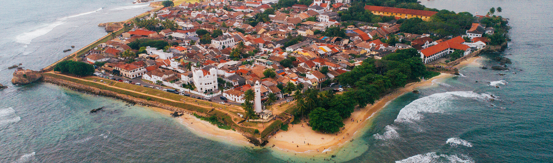 Galle Fort ramparts and lighthouse